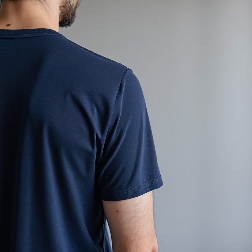 四十岁左右男性设计师头像，穿着深蓝色衬衫，专业严肃表情，背景简洁明亮